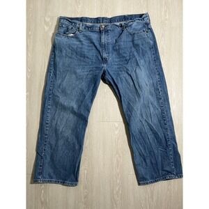 Levis 569 Jeans Mens 44x30 Blue Loose Straight Mid Rise Dark Wash Denim